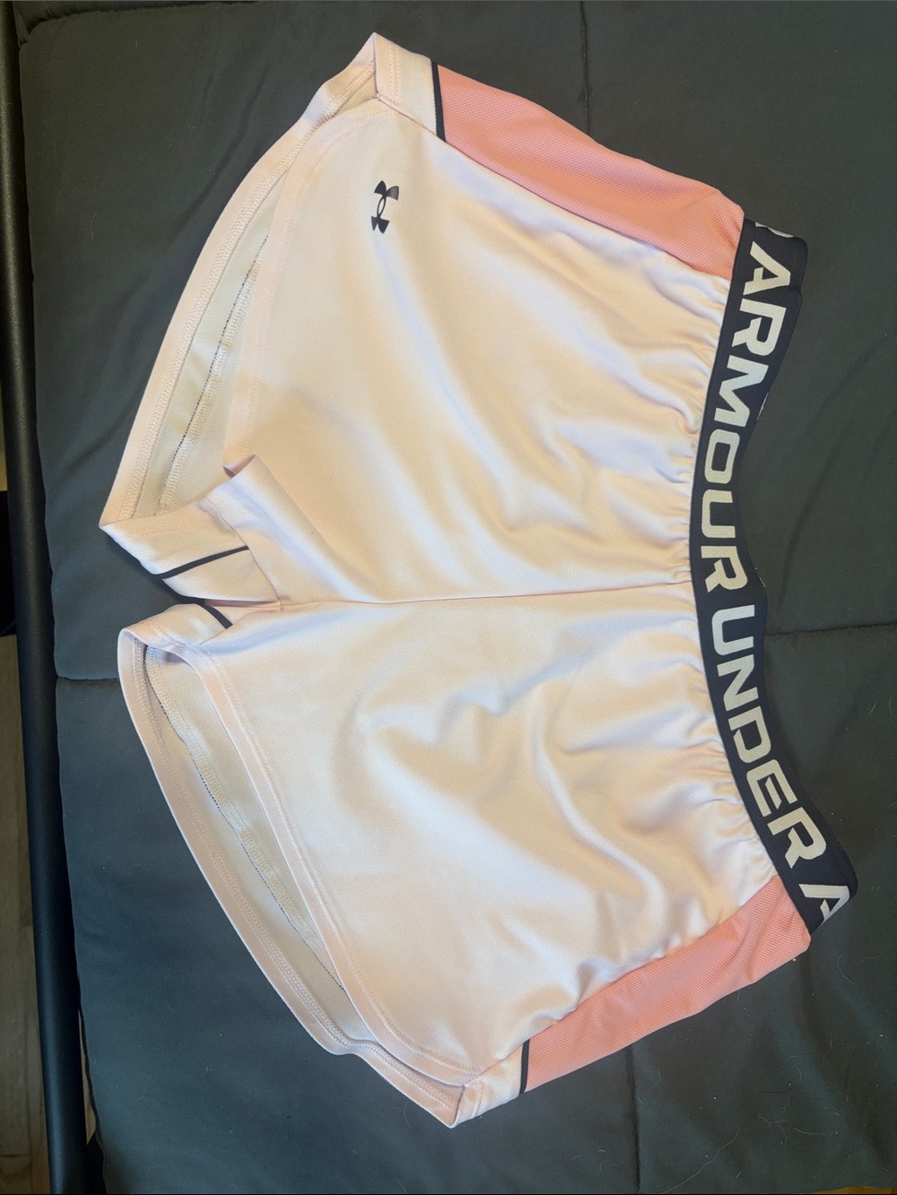Under Armour Light Pink and Coral Athletic Shorts with Branded Waistband